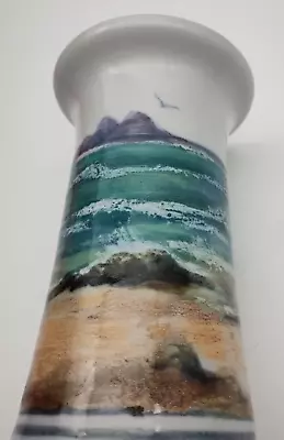 Buy Highland Stoneware Scotland Hand Painted Shoreline Seascape Vase Pottery Made • 49.99£