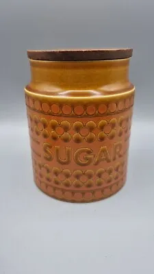 Buy Hornsea - Saffron  - Sugar Storage Jar  Caddy Vintage Kitchenalia 1975 • 9.42£