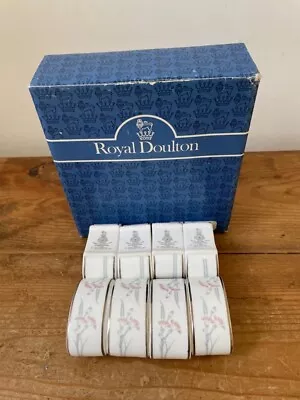 Buy Royal Doulton Carnation Design 8 English Fine Bone China Napkin Rings Original • 30£