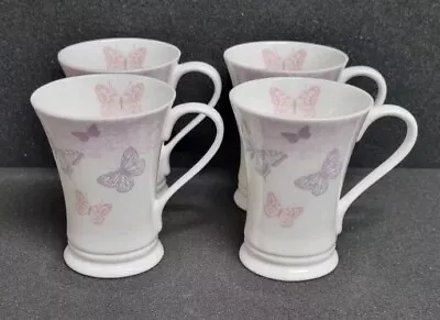 Buy Laura Ashley Home Lilac And Pink Butterfly Bone China Mugs X 4 • 19.99£