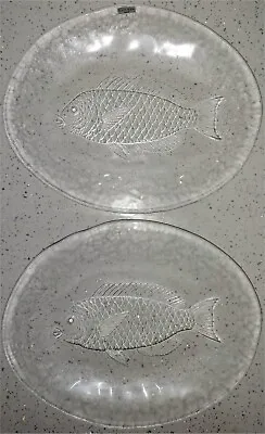 Buy Kosta Boda Glass Plates X 2 Fish Design Goran Warff  Boxed & Unused • 20£