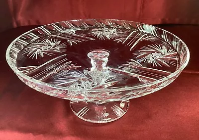 Buy Bohemian Cut Glass Crystal American Brilliant Style Cake Stand 11  Vintage  • 38.92£