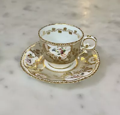 Buy Exc Coalport Hand Painted Pembroke Gold Cup & Saucer C. 1827 Roses • 189.04£