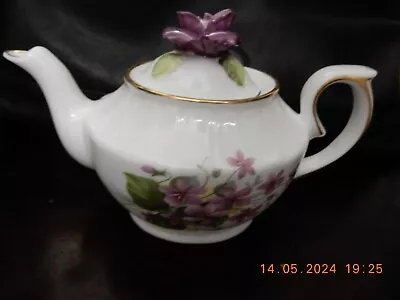 Buy Royal Stratford Small Teapot With Porcelain Flower Flower On Lid Made In England • 25£