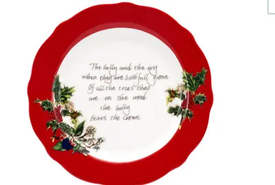 Buy Portmeirion Holly And Ivy - Tea Plate (Red Border) - HV77257 • 13.95£