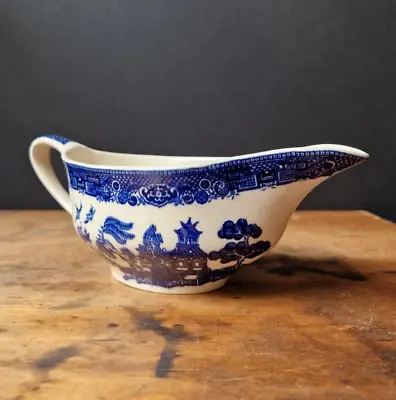 Buy Vintage Blue And White Gravy Boat - Decorative English Ceramics • 12£