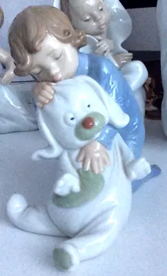Buy Lladro Nao 1408 'goodnight Kiss  A Little Boy With His Toy Dog Perfect Condition • 19.99£