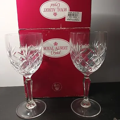 Buy 2 Royal Albert Crystal Glasses With Box • 8£