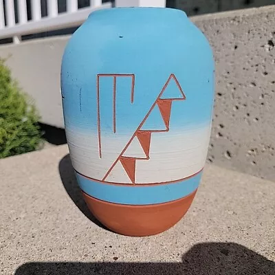 Buy Old Sioux Pottery Vase Native American Turquoise Indigenous Handcrafted Signed  • 14.18£