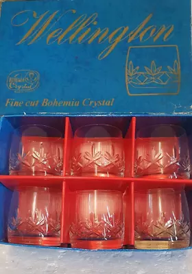 Buy Vintage Czech  Bohemia Crystal 230ml  Whiskey Tumbler Glasses Set Of 6 • 39.95£