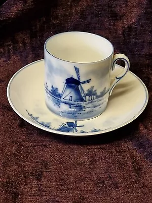 Buy  Antique / Vintage Dutch Delft Porcelain Lithophane Coffee Cup And Saucer • 17£