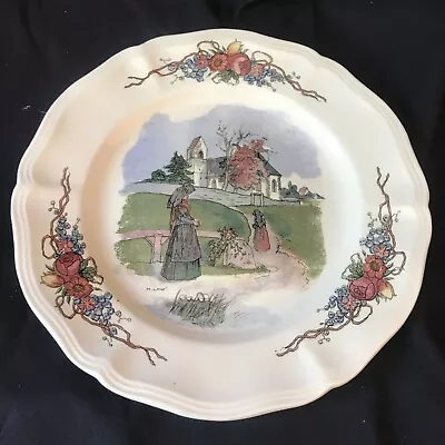 Buy Vintage Sarreguemines Obernai Dinner Plate With Church 20cm - Signed By M Loux • 9.99£