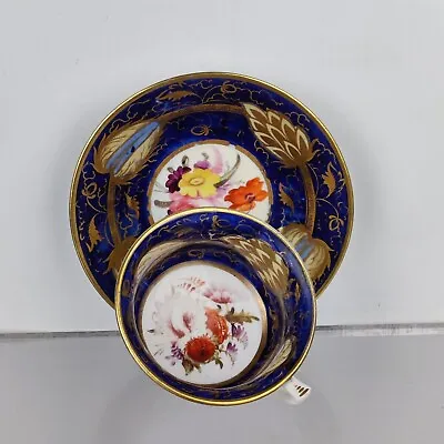 Buy Antique 19c Minton Hand Painted Gilt Floral Porcelain China Tea Cup & Saucer • 38.95£