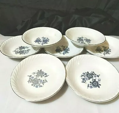Buy Vintage Porcelain Enoch Wedgewood Royal Blue Bowls Ironstone Lot Of 7 Preowned • 18.32£