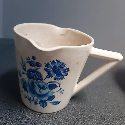 Buy Antique  Ceramic  Measuring Jug 2 Pouring Lips, Stoneware?pint & Ozs Made In Eng • 40£