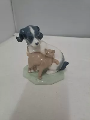 Buy Lladro Nao Figurines #1048   IN HARMONY  Dog And Cat Playing • 12.49£