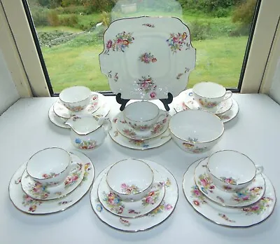 Buy Coalport Bone China Embossed Sevres 21PC Cups Saucers Plates  C1915 Hand Painted • 85£