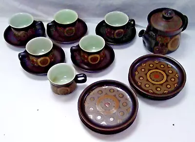 Buy Vintage Denby Arabesque Tea Cups And Saucer X5, Side Plates X6, 1 Tea Pot And 1 • 9.99£
