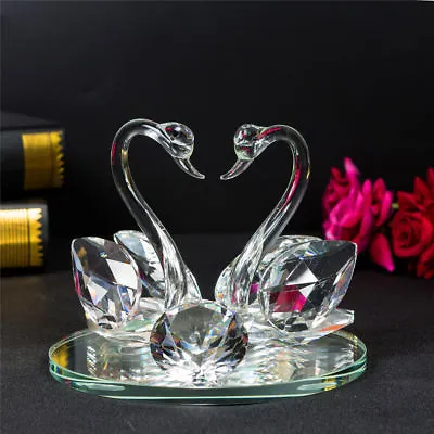 Buy Large Twin Double Swans Decorative Crystal Gift Present Model Valentines Wedding • 14.48£