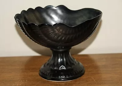 Buy Vintage Devonway Pottery Torquay Shell Vase Black 13 Cms  High • 7£