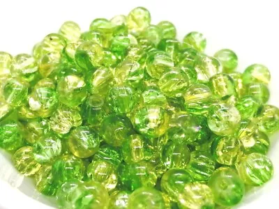 Buy Crackle Glass Round Bead 6mm - Light Green - Pack Of 50 • 1.75£