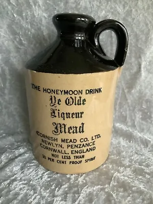 Buy Vgc-newlyn-penzance-cornwall-ye Olde Liqueur Mead-stone Jar-decanter-breweriana • 14.99£