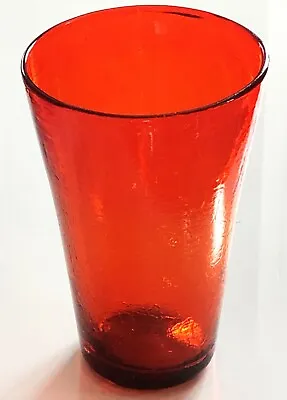 Buy Blenko Glass Company 366 M Pre-designer Tangerine Orange Crackle 10  Beaker Vase • 47.94£
