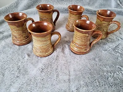 Buy Vintage Knights Of Tintagel Cornwall Studio Handmade Mugs/cups X6 1960's  • 29.99£