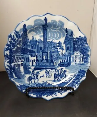 Buy Old Vintage Victoria Ware Ironstone Flow Blue/White - Footed Plate/dish • 32.67£