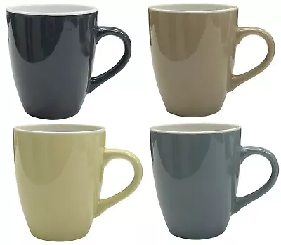 Buy Set Of 4 Large Coffee Mugs Multi Coloured Stoneware Tea Cup Cappuccino Mug 340ml • 15.99£