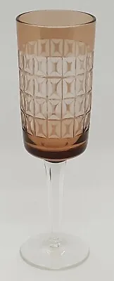 Buy Brown Etched Glass Vintage Art Deco Antique Champagne Flute Glass • 25£