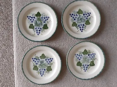 Buy Poole Pottery Vineyard Grape Vine Hand Painted Tea Plates ( 7in Diameter) X 4 • 12£