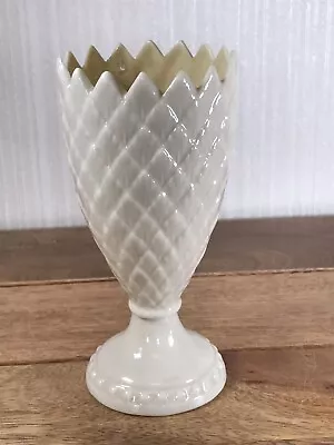 Buy Vintage Belleek Irish Porcelain Pineapple Lustre Vase 6th Green 1965-1980 • 11.50£