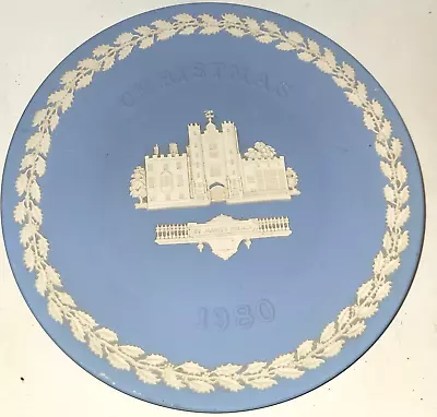 Buy Wedgwood Blue Jasperware Christmas Plate 1980 St James Palace 8  • 6£