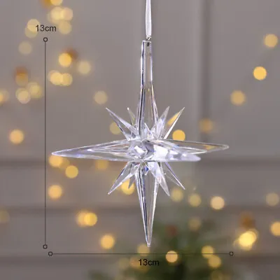 Buy Clear Crystal Ornaments Christmas Tree Hanging Pendant Gift Various Styles Decor • 5.39£