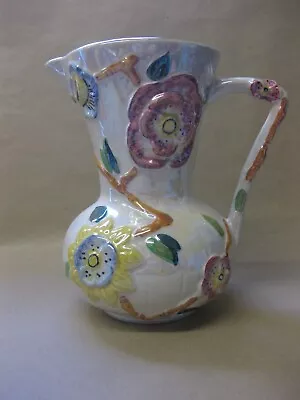 Buy Vintage Arthur Wood Jug / Vase ~ Relief-Moulded Floral Pattern ~ Lustre Glaze • 13.99£