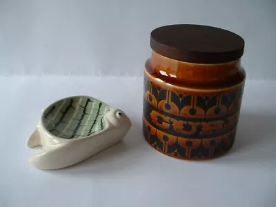 Buy Vintage Hornsea Pottery Fish Wall Plaque No. 319 & Lidded Curry Storage Jar • 6.99£