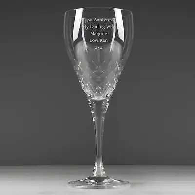 Buy Personalised Cut Crystal Wine Glass • 27.95£