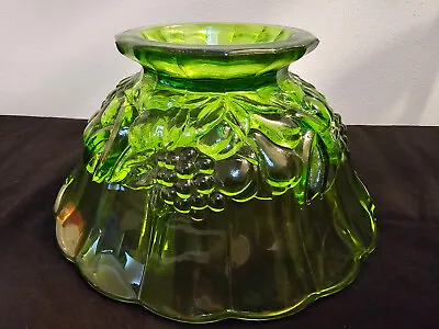 Buy Vintage Heavy Emerald Green Glass Dessert Footed Bowl With Fruit Bowl Design • 19.30£