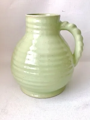 Buy Vintage Bourne Denby Green Ribbed Stoneware Art Deco Rope Jug Vase. Exc Cond. • 8.99£