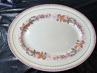 Buy Wood's Burslem England Doris Pattern  16” Oval Platter Serving Plate Unchipped • 27.55£