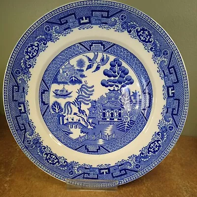 Buy Antique, 1920s, 25cm Blue & White Dinner Plate, Blue Willow Pattern • 5.95£