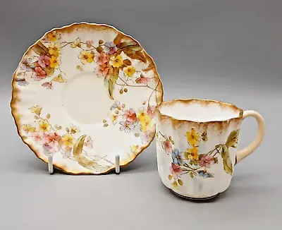 Buy Antique English Porcelain Doulton Burslem Demi Tasse Coffee Cup & Saucer C1900 • 33£