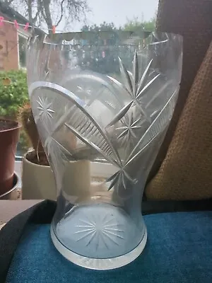 Buy Stunning Antique Cut Glass Vase 16cm ((PLAS6) • 1.50£