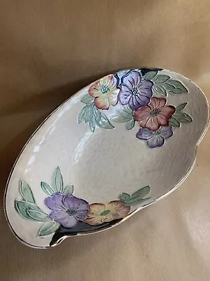 Buy Vintage Rare Maling Lustre Floral Oval Pearlescent Dish • 12.99£