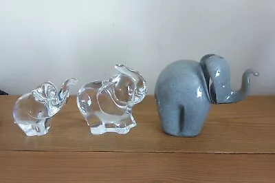 Buy Wedgwood Grey Speckled Glass Elephant Paperweight, ROC Crystal & Unmarked Small • 12£