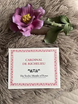 Buy Franklin Mint 12 Month Of Roses Capodimante Porcelain Cardinal De Richelieu Rose • 17.50£