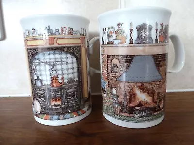 Buy Two Colourful Dunoon Stoneware Mugs “Fireplaces” By Sue Scullard ‘5’ & ‘14’ • 25£