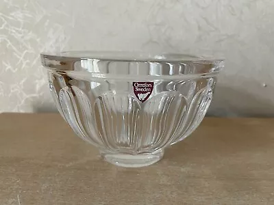 Buy Orrefors Sweden Heavy Crystal Bowl Vase Vintage Clear Signed Label Deco Thick • 10£
