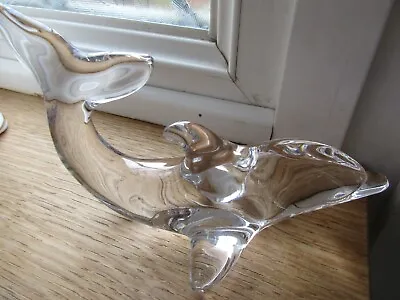Buy Villeroy And Boch Crystal Large Glass Dolphin Paperweight / Ornament Unused • 6.85£